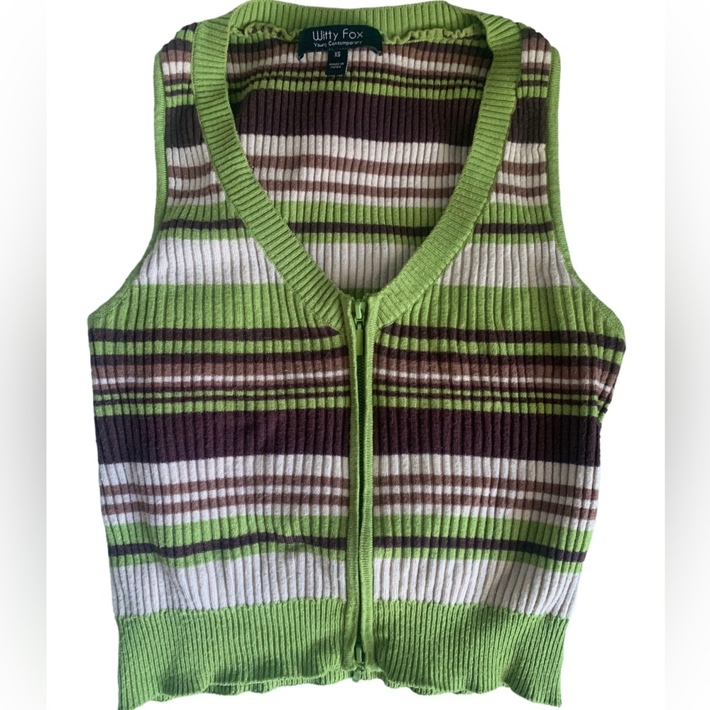 Witty Fox ribbed striped sweater tank